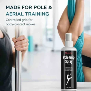 KineShineX pole grip spray for pole dance and aerial silk training, providing instant tacky grip without sticky residue.