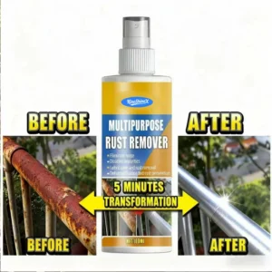 KineShineX rust remover spray for metal railings and iron tools with fast-acting rust conversion and lubrication