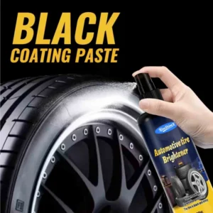 KineShineX Tire Restorer Polishing Paste providing a high-gloss black finish for automotive tires and plastic trim