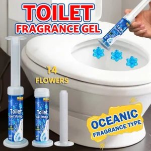 KineShineX Toilet Gel Stamp Cleaner and Deodorizer with Floral Oceanic Fragrance for Stubborn Stain and Scale Removal