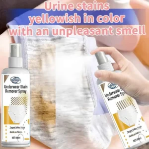 KineShineX underwear stain remover spray effectively targeting yellow stains and urine marks on delicate fabrics